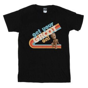 Guardians Of The Galaxy Womens/Ladies Groot Retro Cotton Boyfriend T-Shirt / Bla